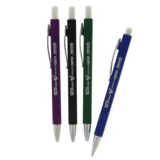 Ballic handle with erased ink, line 0.8 mm, automatic, blue rod, rubberized square case, mix