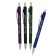 Ballic handle with erased ink, line 0.8 mm, automatic, blue rod, rubberized square case, mix
