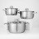 A set of stainless steel pots “Grette”, 3 subjects: 2.3 l, 3.2 l, 4.2 l, covers