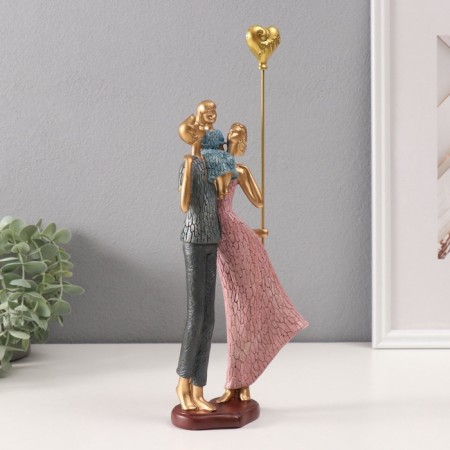 Polystone souvenir "A couple with a daughter and a ball" 6x12.5x33.5 cm-1