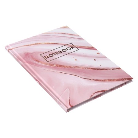 College-wiper in a solid cover 7BC, A5, 64 sheets, pink marble, cage block, glossy lamination, foil embossing-1