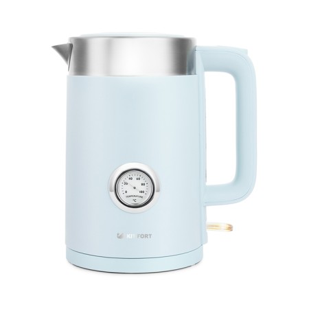 Electric kettle KitFort KT-659-3, metal, 1.7 l, 2200 watts, blue
