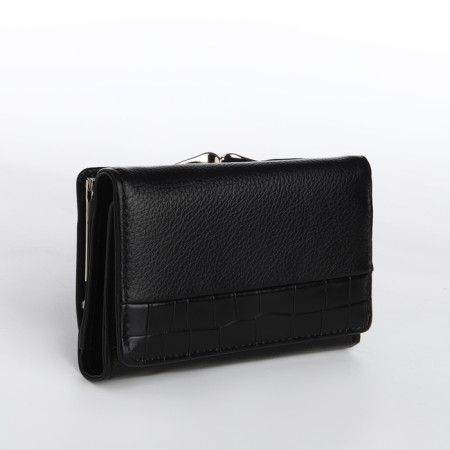 Women's wallet on a magnet, black color