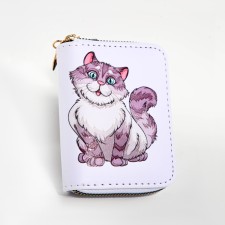 Wallet children 07-01-13 Cat, 11*2.5*9 cm, 3 departure, d/maps, d/coins, white