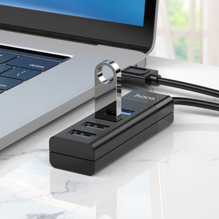 Adapter Hoco HB25, 4 V 1, USB To USB3.0/USB2.0*3, cable length 30 cm, black-7