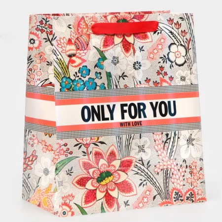 Gift package laminated, packaging, “only for you”, rainbow holography, ml 23 x 27 x 11.5 cm-2