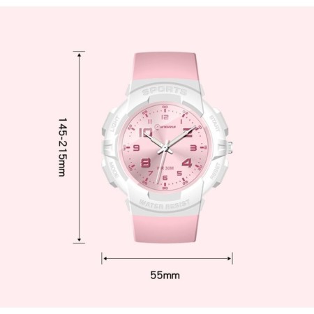 Watch of nursery, d-4.5 cm, silicone strap, 3 atm, pink-4