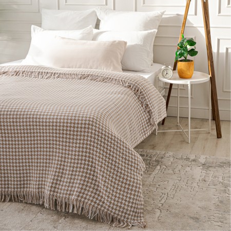 Roman plaid 140x200cm, mustard, 80% HL, 20% PE, 320 g/m
