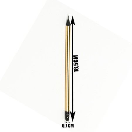 Black pencil with an eraser, hardness of HB, round, sharpened, golden body.-2