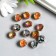 Buttons plastic for creativity 1 Process "Ball holography. Orange" set 12 pcs d = 1.2 cm