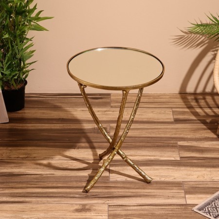 Coffee table 46x46x60 cm, aluminum, glass-1