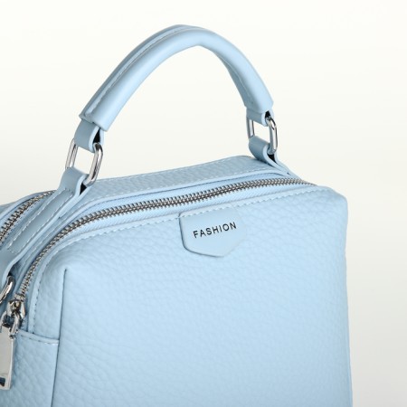 Women's bag with lightning, textura, average size, blue color-4