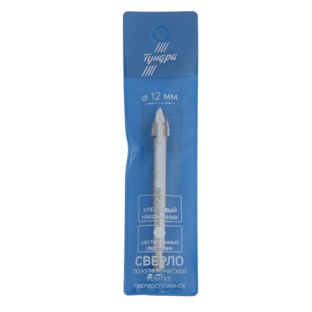 Ceramics drill, carbide tundra, cross tip, six. Saar, 12 mm-4