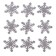 Decor "Snowflakes", set 9 pcs., Color silver