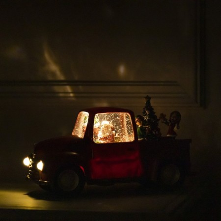 LED figure "Machine with elves" 28 × 17 × 12 cm, plastic, AAX3 batteries (not complete), USB, glow warm white-4