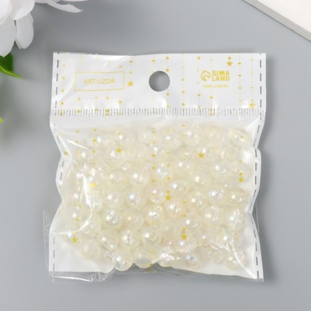 Beads for creativity Plastic "Soap bubble" Transparent "set of 20 grams 0.8x0.8x0.8 cm-3