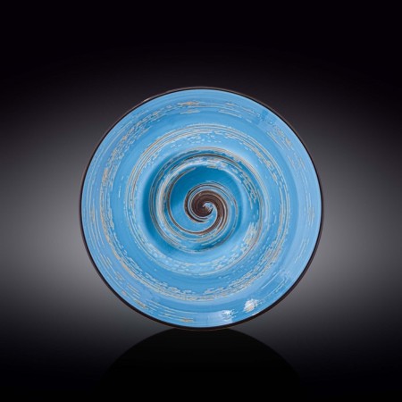Deep plate Wilmax England Spiral, D = 25.5 cm, 1.5 L, Blue color