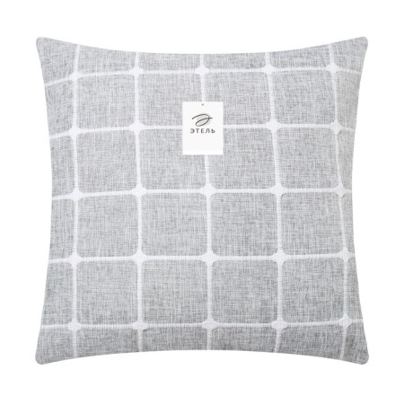 Pillowcase decorative Ethel Squares Gray color, 45x45 cm polyester-5