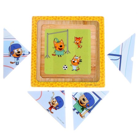 Wooden toy "Multilayer liners", three cats-4