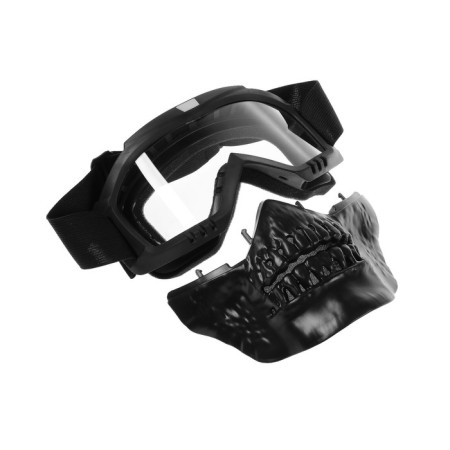 Mask glasses for motor vehicles, collapsible, transparent visor, black color-3