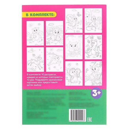 Coloring "100 sheets. Forest animals"-3