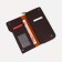 Male purse with lightning, department for bills, for cards, for coins, brown color
