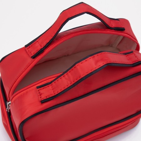 Cosmetic bag, 2 parts on lightning, red color-5