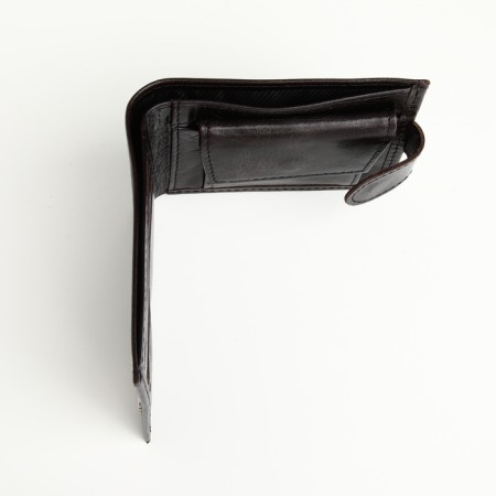 Male purse on the button, Textura, for cards, for coins, black color-7
