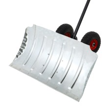 Metal engine for snow cleaning, on wheels, bucket mix 430 × 750 mm, metal bar, metal handle color mix