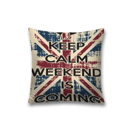 Decorative pillowcase "British flag and inscription in English", on a zipper, size 45x45 cm