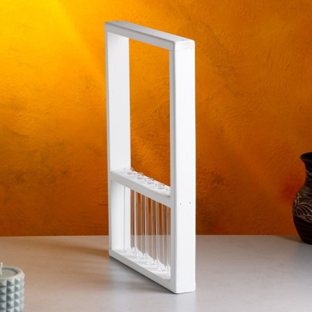 Kashpo wooden 28 × 4.5 × 40 cm with 5 flasks "Extra frame", white give beautifully-2