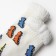 Women's socks with fur, white color/dinosaur, size 36-40