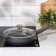 Granite pan, d = 24 cm, removable handle, anti -stick coating, glass cover, gray color.