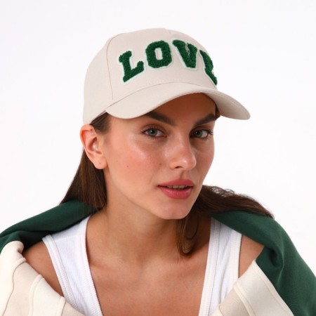 Women's cap Love, beige color, rr 56-5