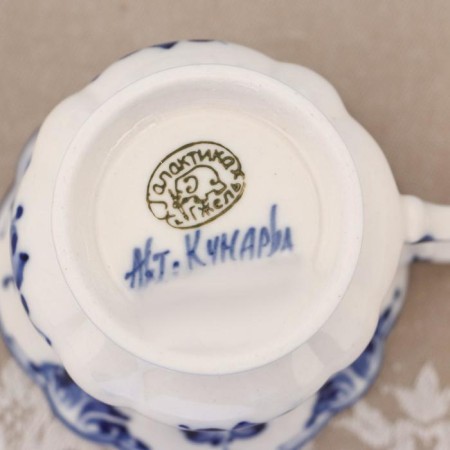 Cup "Valeria", h = 8.5 cm, gzhel-3