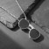 Pendant "glasses" sunscreen, black color in silver, 70 cm