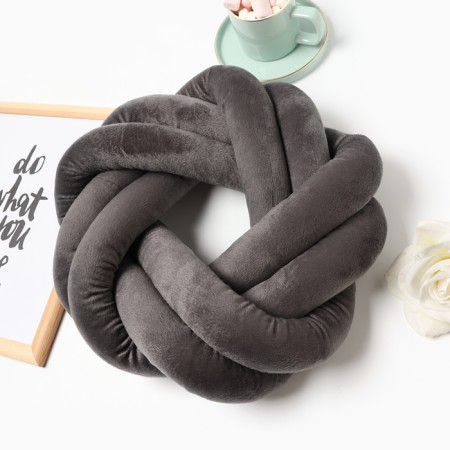 Pillow-Susel "Ethel", d = 33cm, gray color, velor-2