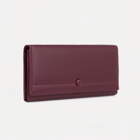 Women's wallet on the button, burgundy color