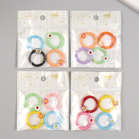Carabine Metal "Circle. Heart" mix 2.8x2.6 cm "-4
