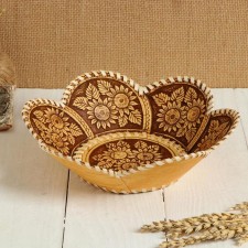 Sunflower plate, birch bark
