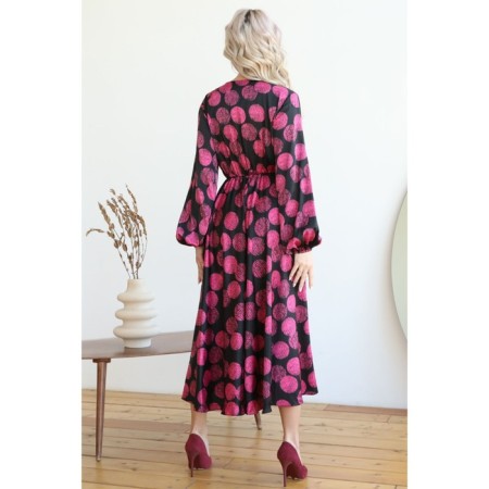 Female dress, size 46, black-pink color-2