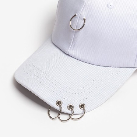 Women's cap minku with rings white color, rr 56-58-3