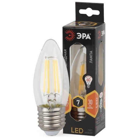 Filament era “candle”, 7 watts, E27, 910 lm, 2700k, glow warm white