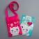 Gift set for the girl "cat", bag, brooch, raspberry color