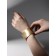 The cuff bracelet "Swiming square", metal, color gold