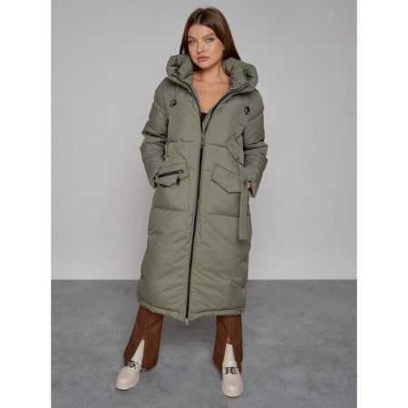 Coat insulated winter female, size 42, green color-10