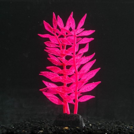 Silicone aquarium plant, glowing in the dark, 8 x 15 cm, pink