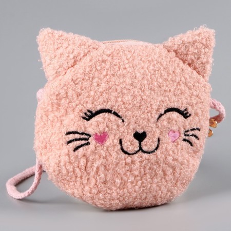 Soft children's bag "kitten", 15*13 cm, pink color-2