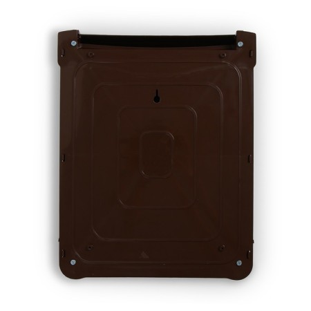 Mailbox, plastic, “decor”, with a lock, brown-4