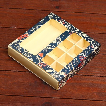 Box for sweets, 8 sweets and chocolate, 17.7 x 17.7 x 3.8 cm "Happy holiday!"-2